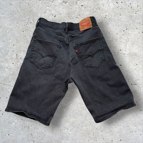 Levi’s 569 Loose Fit Cutoff Jean Shorts 32 Black Gray Denim Baggy Skate Y2K - Picture 3 of 7